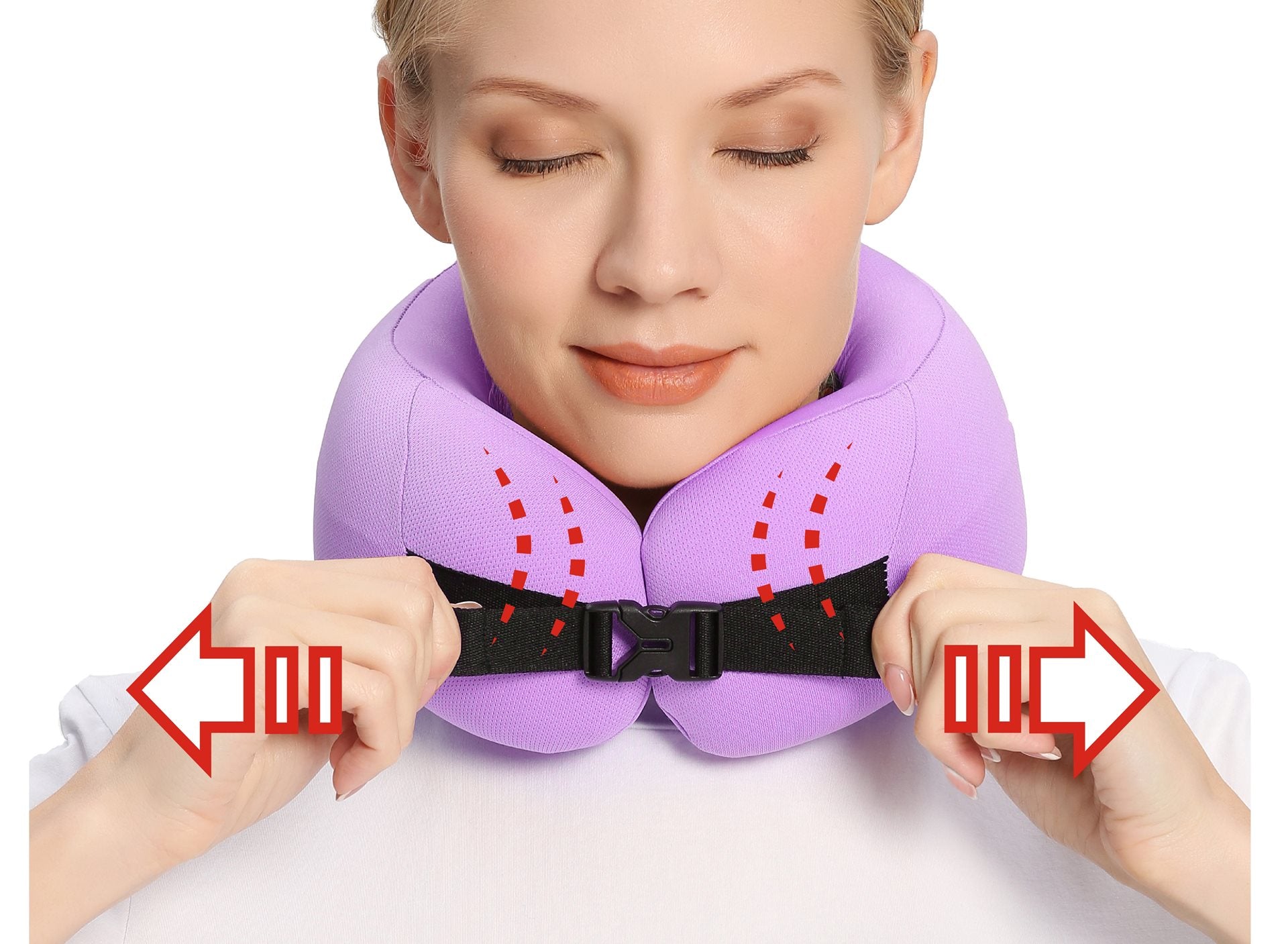 PocketPillow Easynap Travel Basic Slim met Meeneem Case - Opvouwbaar Nekkussen - Lavender Nekkussen - Reisartikelen-nl