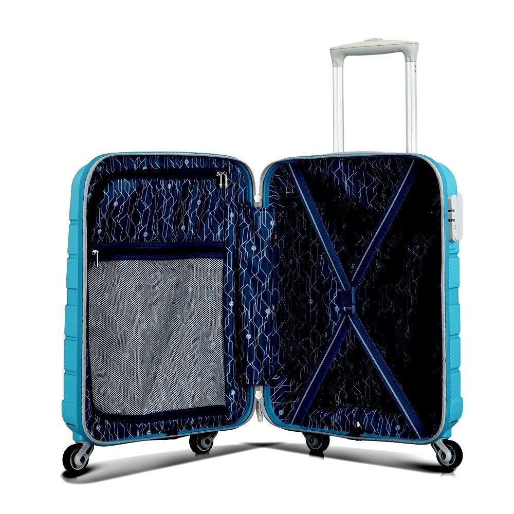 Carlton Voyager Spinner Case 55 cm - Teal Blue Ruimbagage Koffer - Reisartikelen-nl