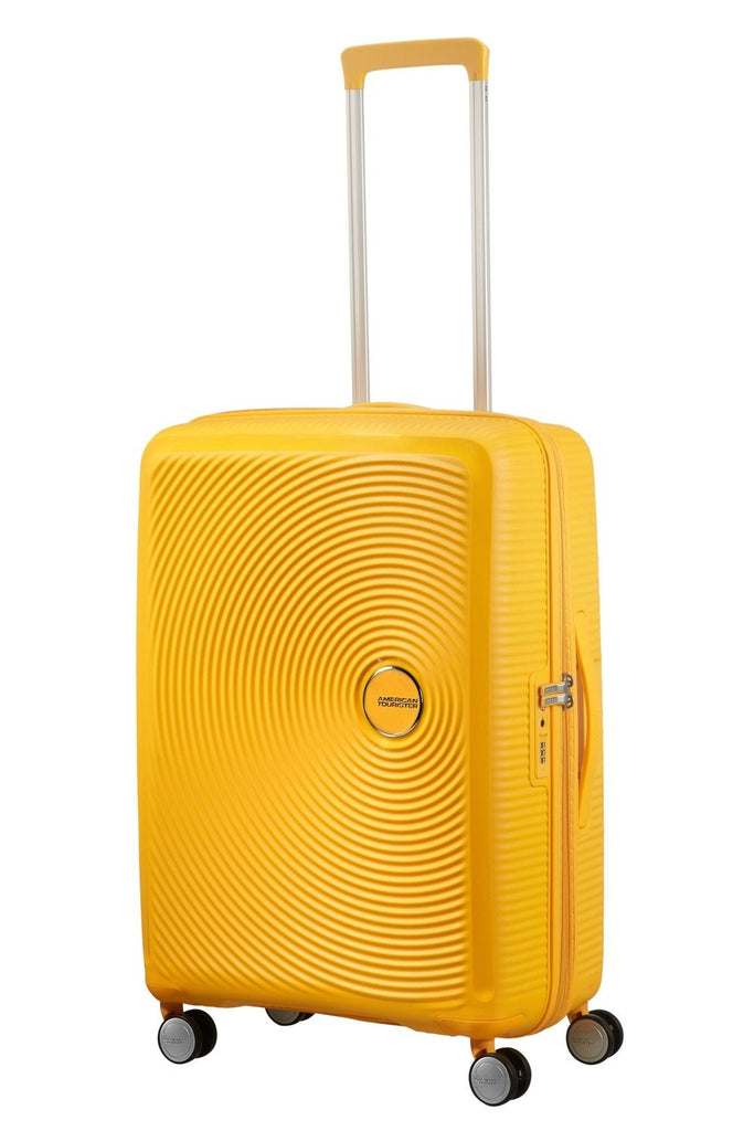 American Tourister Soundbox Spinner 67 cm Golden Yellow Ruimbagage Koffer - Reisartikelen-nl
