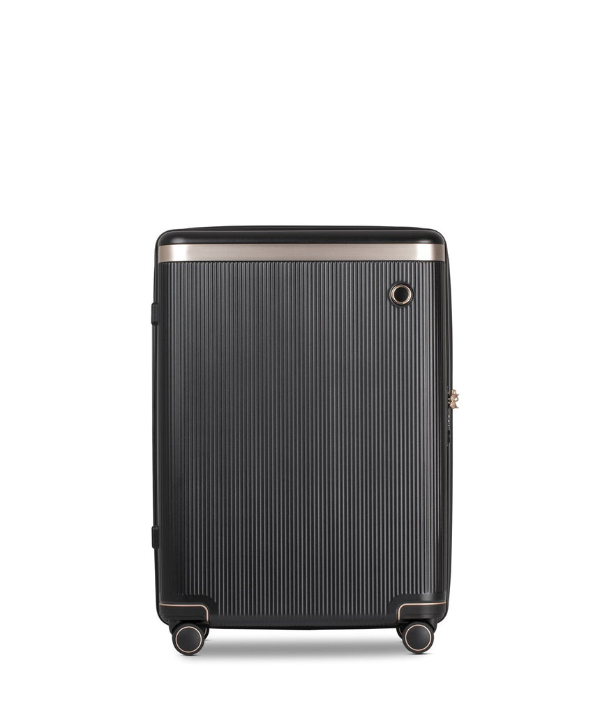Echolac Dynasty 4-wheel luggage Black Ebony M Ruimbagage Koffer - Reisartikelen-nl