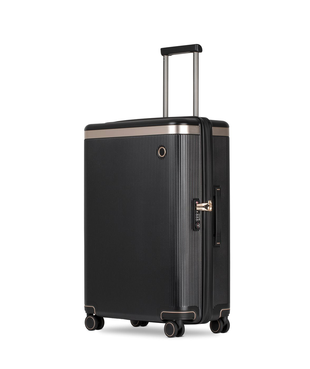 Echolac Dynasty 4-wheel luggage - M - Black Ebony Ruimbagage Koffer - Reisartikelen-nl