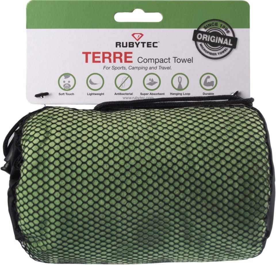 Rubytec Terre compact towel Groen XL Sneldrogende handdoeken - Reisartikelen-nl