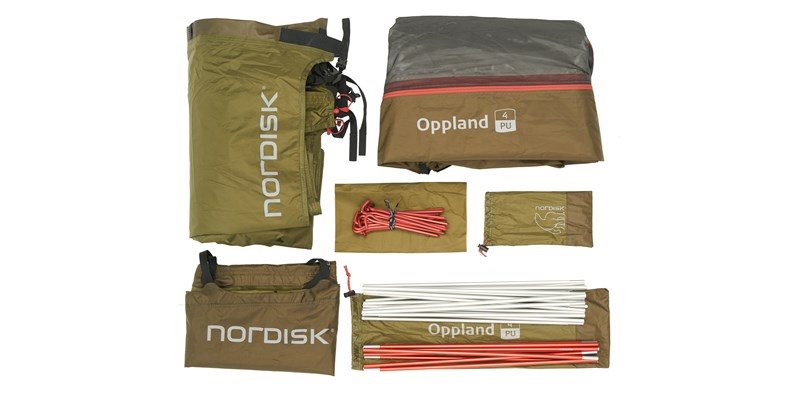 Nordisk Oppland 4 PU Tent Dark Olive Tent - Reisartikelen-nl