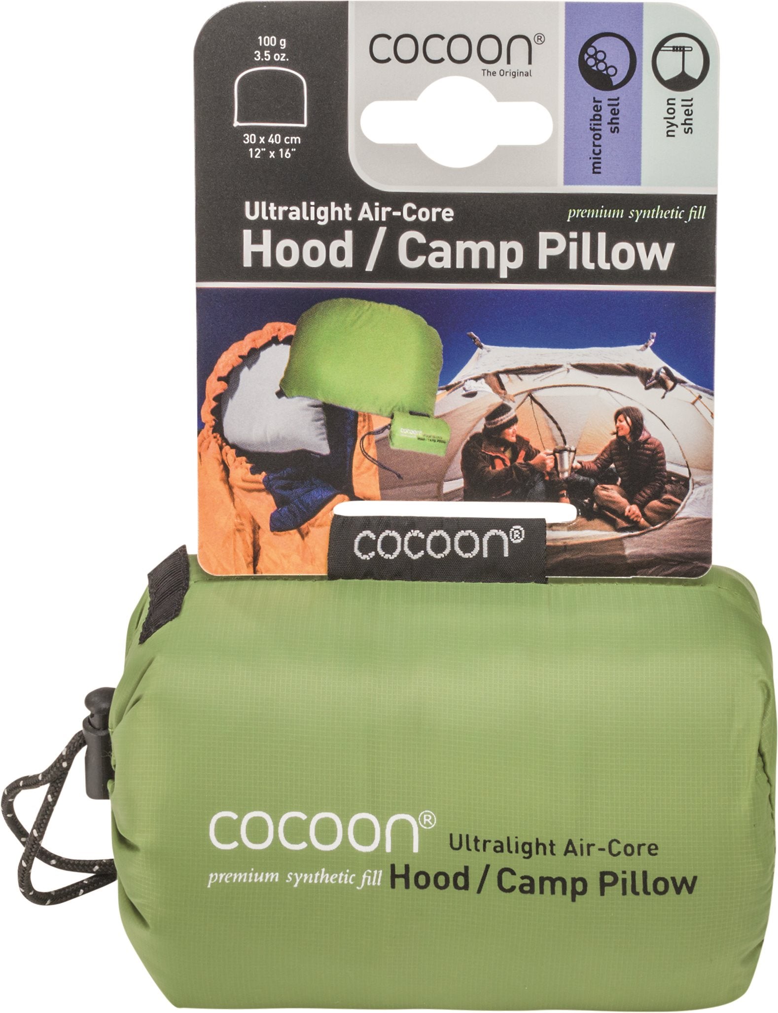 Cocoon Air Core Hood Pillow Ultra Light - Wasabi Reiskussen - Reisartikelen-nl