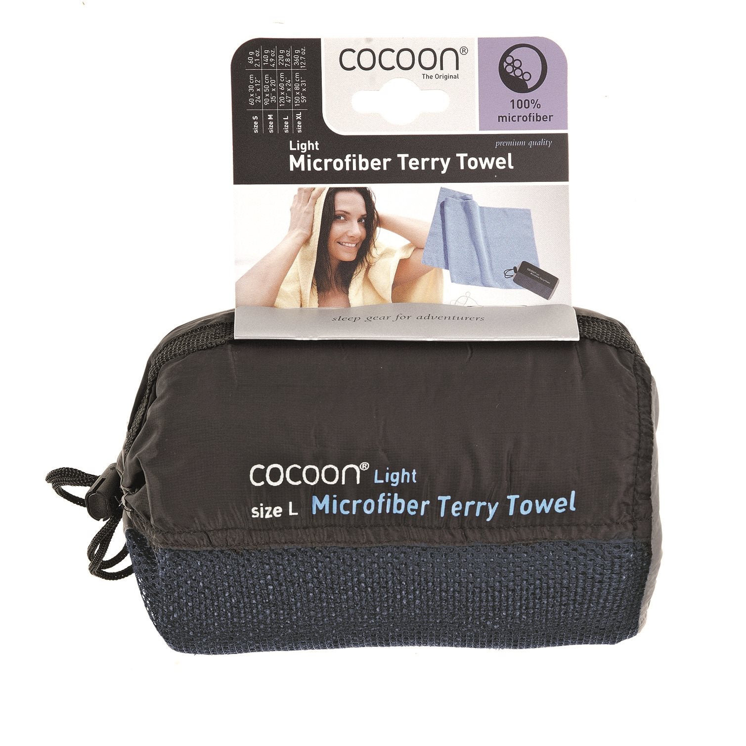 Cocoon Terry Towel Light - Medium - Light blue Sneldrogende handdoeken - Reisartikelen-nl