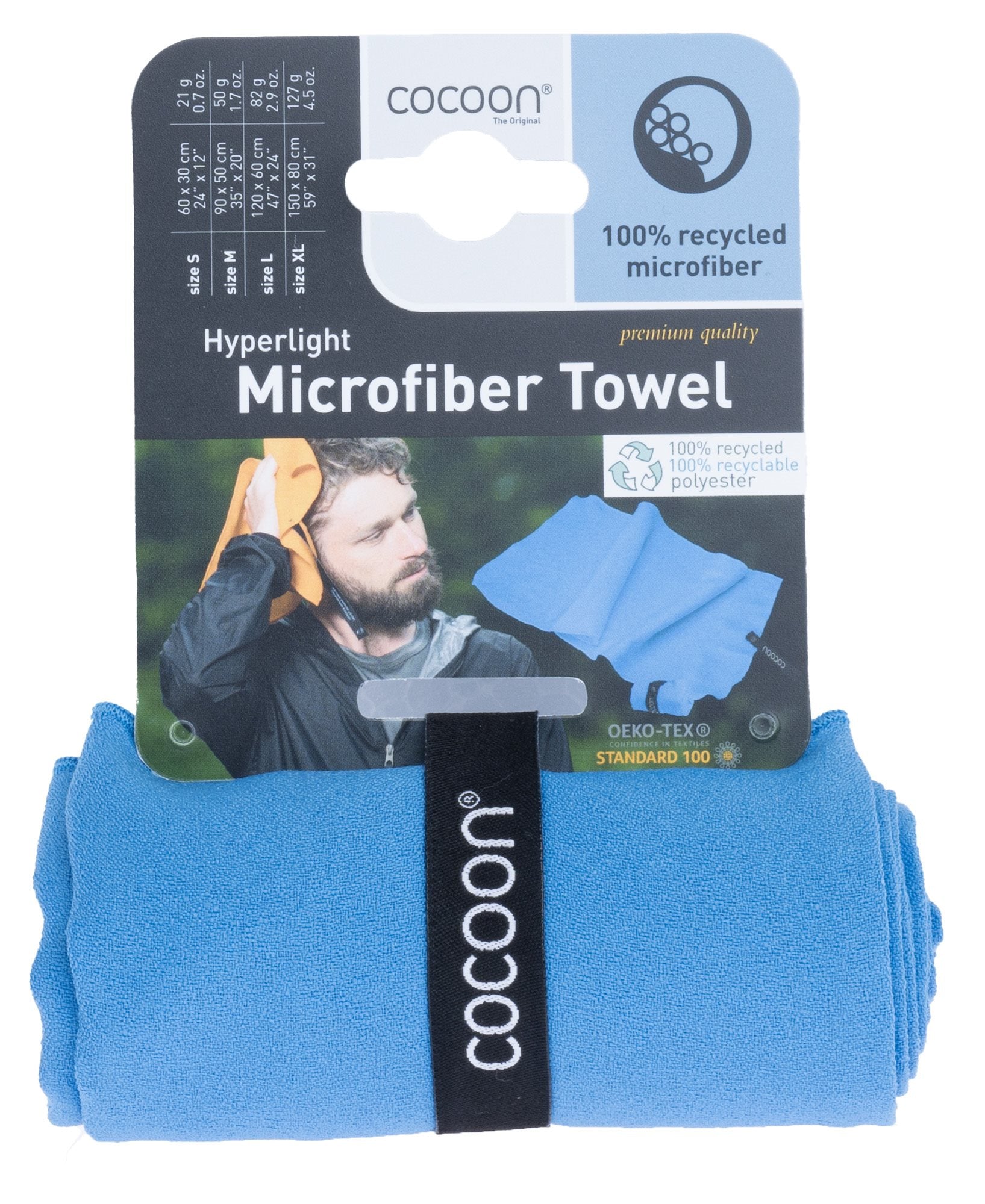 Cocoon Towel Hyperlight - Medium - Lagoon blue Sneldrogende handdoeken - Reisartikelen-nl