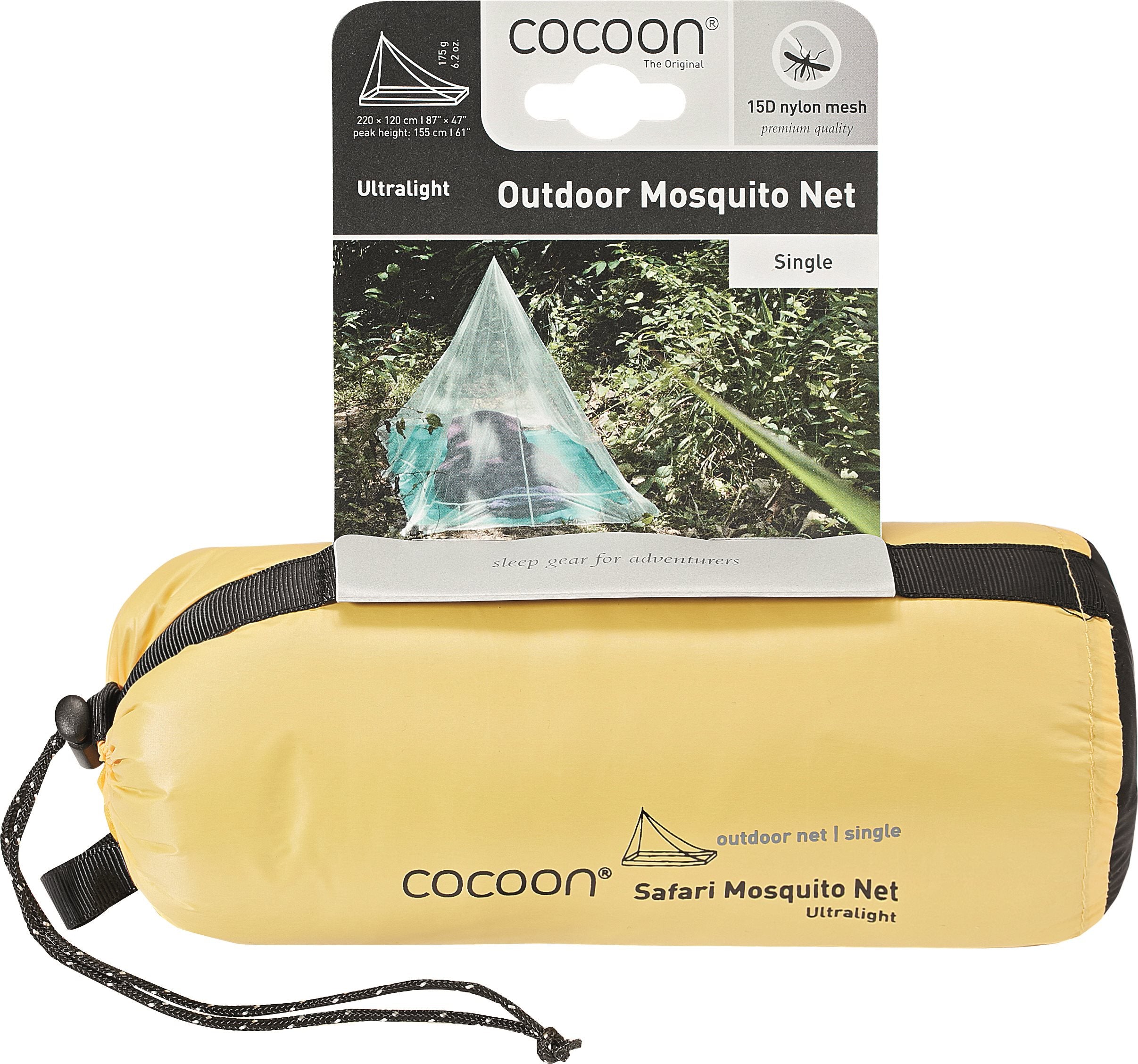 Cocoon Ultralight Outdoor Musquitonet - Single - Silt Green Klamboe - Reisartikelen-nl