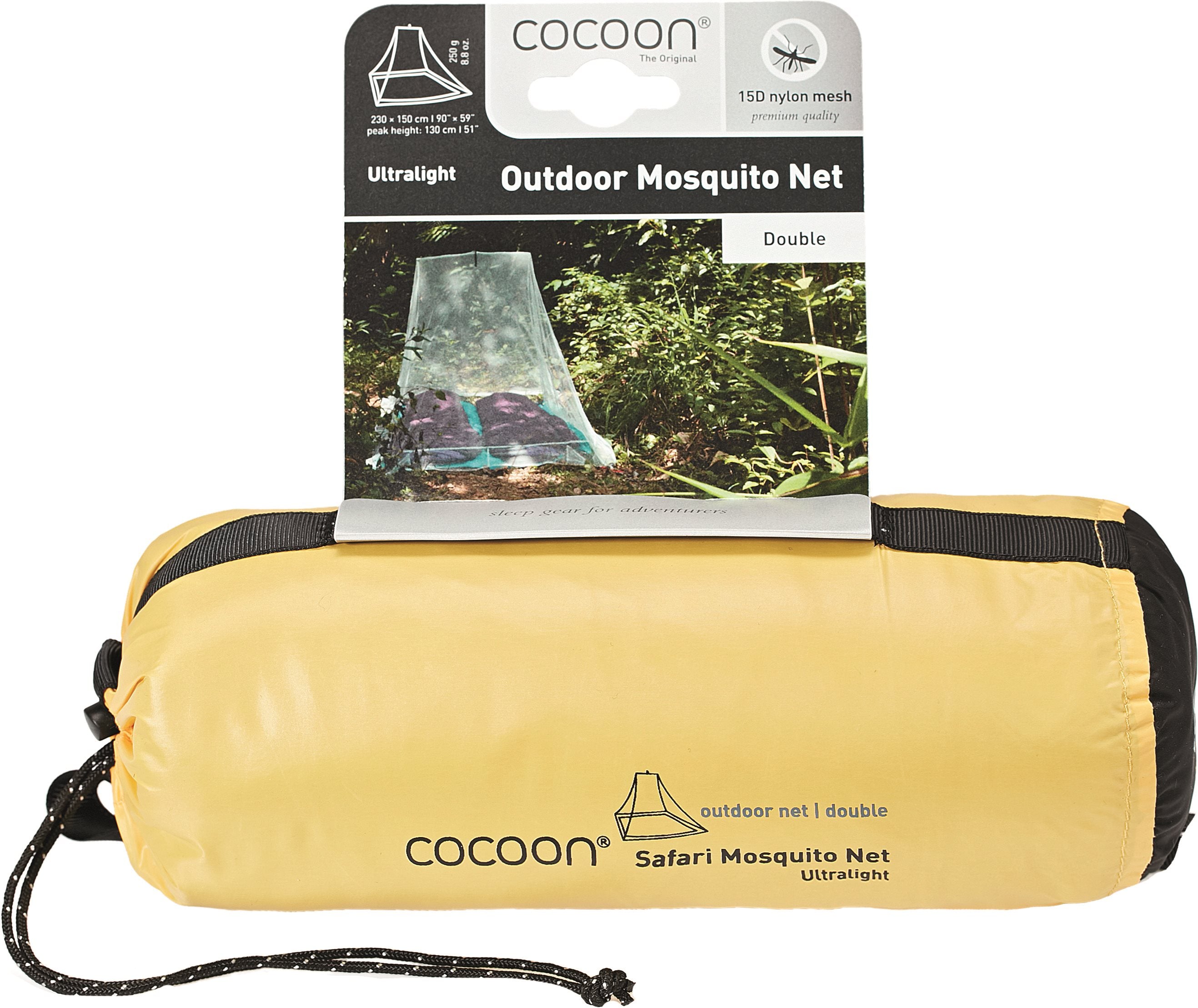 Cocoon Ultralight Outdoor Musquitonet - Double - Silt Green Klamboe - Reisartikelen-nl