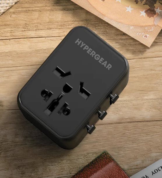 HyperGear WorldCharge - Werelstekker met USB-C - Zwart Reisstekker - Reisartikelen-nl